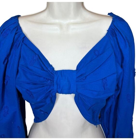 Farm Rio Blue 3D Pineapple Crop Top NWT Size Small - Picture 3 of 12
